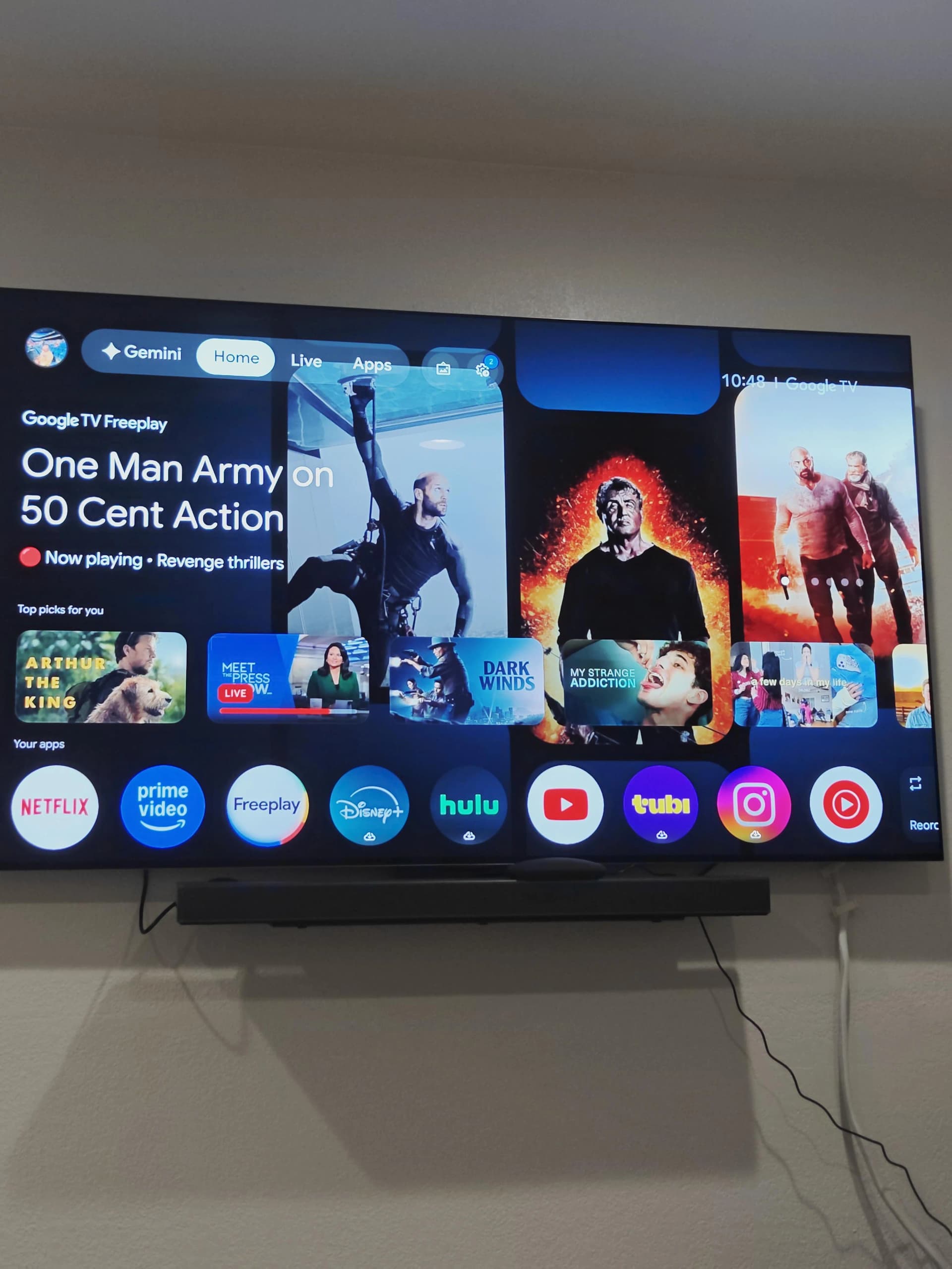Google TV home screen on Onn 4K Pro — ready for TiviMate IPTV setup